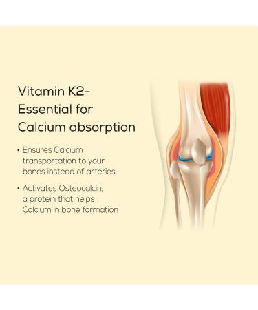 Kavir Vitamin D3 with Vitamin K2 Vitamin D3 600 IU & Vitamin K2 55 mcg for Healthy Bones Strong Muscles Better Immunity & Calcium Absorption 60 Vitamin D3 K2 Tablets - Buy Online on GoSupps.com