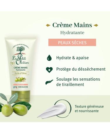 Le Petit Olivier Moisturizing Hand Cream - Olive Oil - 98% Natural - Silicone-Free - 75ml for Dry Skin - Buy Online on GoSupps.com
