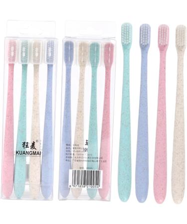 Frcolor 8-Piece Vegan Organic Travel Toothbrush Set - Portable Gum Care Brushes for Couples & Camping - Buy Online on GoSupps.com