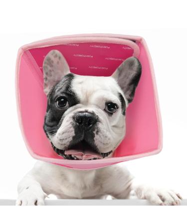 Halskruff dog protective collar dog adjustable dog collar neck crause leak protection for dogs prevention of bite and leak wounds (pink s) s rosa