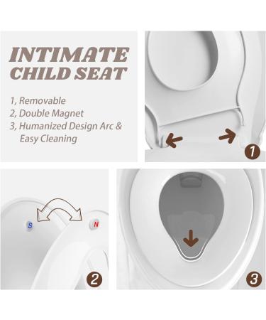 Elongated Toilet Seat With Built-In Potty Training Seat  Slow Close  Child Transition Integrated Toilet Seat  Removable Magnetic Toddler Seat  Thickened Material  Easy Clean  Never Loosen White(18.5) White Elongated - Buy Online on GoSupps.com