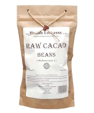 Health Embassy Raw Cacao Beans | Haricots de Cacao Crus | Theobroma cacao L (450g)