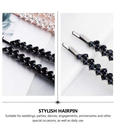 Uonlytech 2 Pairs Rhinestone Hair Clips - Clear Crystal Barrette Pins for Women - Buy Online on GoSupps.com