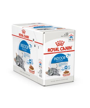 Royal Canin Sterilised Indoor 7+ in Gravy Wet Adult Cat Pouches 85g (Pack of 12)