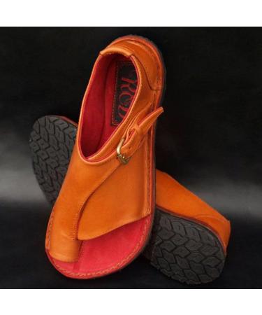 Bunion Orthopedic Sandals for Women | Lightweight Hallux Valgus Flat Slippers | Summer Beach Flip Flops for Plantar Fasciitis | Foot Correction | Size 6.5 Orange - Buy Online on GoSupps.com