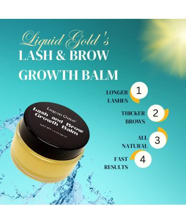 Liquid Gold Eyelash & Brow Growth Balm - Natural Serum for Longer, Fuller Lashes and Brows - Buy Online on GoSupps.com