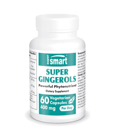 Supersmart - Super Gingerols 400mg per Day - Ginger Root Extract Supplement (20% Gingerol) - Digestive Health - Stomach Relief | Non-GMO & Gluten Free - 60 Vegetarian Capsules 1