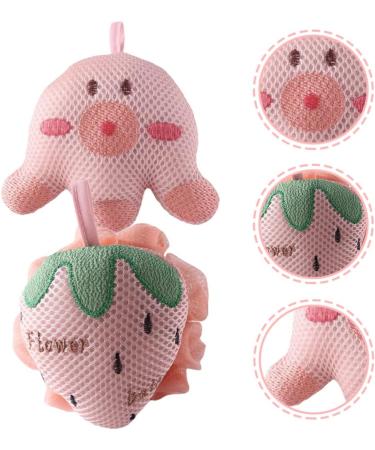 FOMIYES 2pcs Cartoon Bath Balls - Kids & Men Loofah Shower Puff | Soft Polyester & Cotton Sponge Fun Animal Design - Buy Online on GoSupps.com