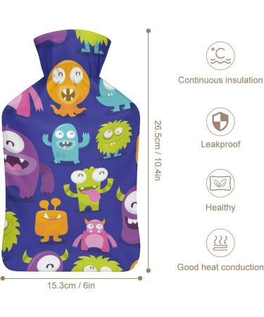 Cartoon Hot Water Bottle with Plush Cover - Hand Warmer for Adults & Children | 26.5x15.3cm - International Shipping Available - Buy Online on GoSupps.com