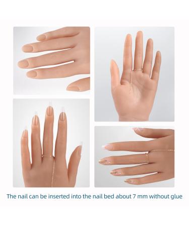 YEEFAIRY Silicone Practice Hand for Acrylic Nails | 528pcs Nail Tips | Soft Realistic Mannequin Hand for Nail Art Practice | Flexible Bendable Fake Hand for Tattoo & Jewelry Display (Bronze, Left) - Buy Online on GoSupps.com