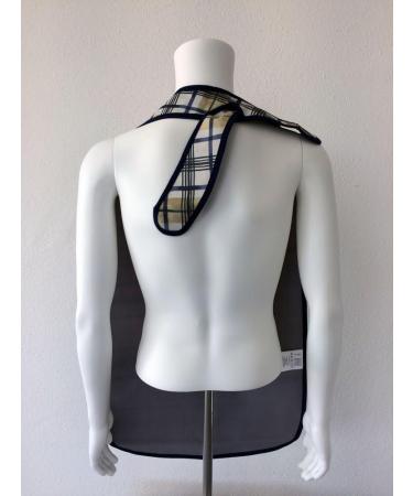 PFLEGE POINT Waterproof Dining Apron for Adults - Blue-Beige Clothing Protector with Snap Fastener | International Shipping Available - Buy Online on GoSupps.com