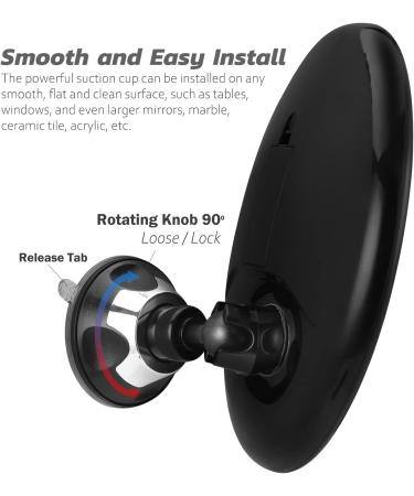 10x Lighted Magnifying Makeup Mirror with Suction Cups - Easy Install, 360 Swivel Joint - Buy Online on GoSupps.com