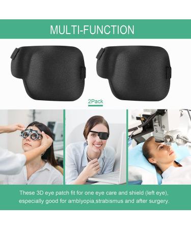 AMZVIO 2PCS Adjustable 3D Eye Patches for Adults - Soft Medical Eye Patch for Lazy Eye After Surgery & Pirate Cosplay - Black Large Size (Left Eye - Buy Online on GoSupps.com