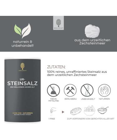 Stone salt - 100% German rock salt (natural untreated) - natural - from the German virgin sea free from the mold and bleach no iodine fluoride free - Buy Online on GoSupps.com