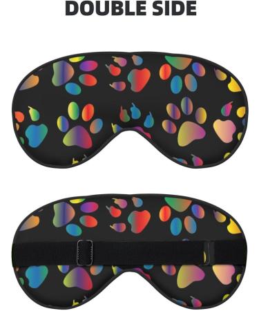 BREAUX Colorful Dog Paw Print Sleeping Eye Mask | Double Sided Blackout Travel Mask for Restful Sleep - Buy Online on GoSupps.com