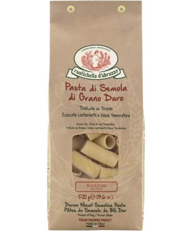  Rustichella d'Abruzzo Rustichella d'Abruzzo | Rigatoni Durum wheat semolina classic size | Craft pasta - 1 x 500 g | Slow dried dough low temperature - Buy Online on GoSupps.com