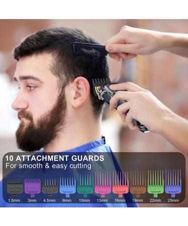 Professional Waterproof Hair Clippers for Men | Cordless Barber Hair Cutting Kit with 8 Guide Combs - Buy Online on GoSupps.com