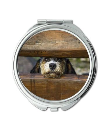 Mirror Travel Mirror Dog Fence Rails Canine Pet Close Up Domestic pocket mirror portable mirror