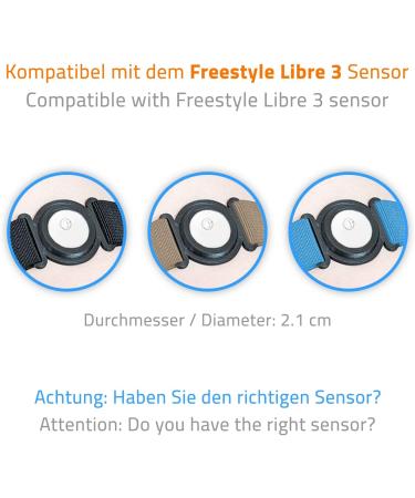 Diababrothers Freestyle Libre 3 Fixing Band | Adjustable Black Holder & Bracelet | Size S (15-25 cm) - Secure & Stylish Solution - Buy Online on GoSupps.com