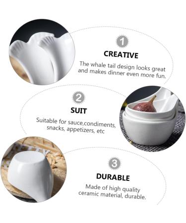 Zerodeko Sauce Dish Pasta Plate Serving Platters Glass Milk Jug Japanese Sushi Dish Fruit Containers Porcelain Tasting Dish Ceramic Sauce Plate Seasoning Ceramics White Dessert re-usable 17.00X11.00X6.00CM White - Buy Online on GoSupps.com