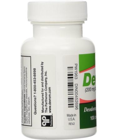 DEVROM Tablets 200mg 100 Chewable Tablets - Internal Deodorant, 100 Count - Buy Online on GoSupps.com