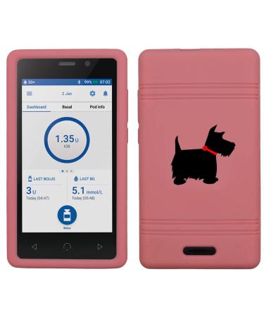 Premium Silicone Case with A Cute Puppy Design for Omnipod Dash PDM (Omnipod Personal Diabetes Manager) (Puppy-Pink)