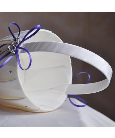 Plcnn 2Pcs Wedding Pillow Ring and Flower Basket Set White Satin Flower Girl Basket Wedding Petals Storage Basket for Wedding Anniversary Celebrations Party Supplies - Buy Online on GoSupps.com