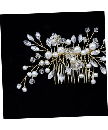 FRCOLOR bridal hair comb wedding beaded hair comb rhinestones hair pins party pearl beaded comb bridal hair clip Bride Insert Comb bridesmaid European and American hair accessories - Buy Online on GoSupps.com