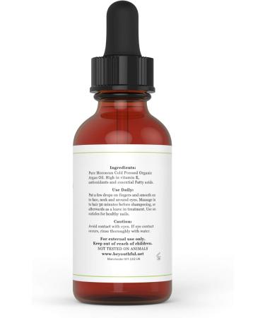 Pure Argan Oil 100ml - 100% Cold Pressed Organic Moroccan Oil For Face Hair Skin Nails - Natural Treatment For Age Defying Skin Lustrous Hair And Healthy Nails. Premium Quality - Buy Online on GoSupps.com