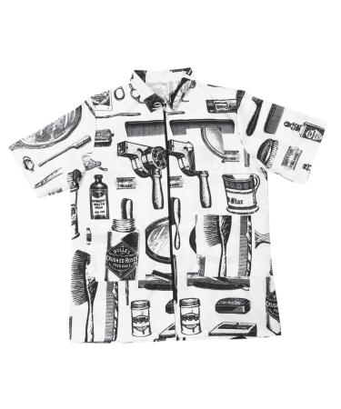 Beatifufu Hair Cutting Technician in Hairdressing Overalls Outfits for Men Hair Apron Vest Ladies Blouses Hair Cutting Cape Jackets Womens Jacket Coats Short Sleeve Work Clothes White Fiber