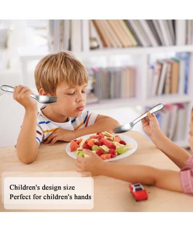 Evanda Toddler Utensils Set - Stainless Steel Forks and Spoons for Kids - Dishwasher Safe and Mirror Polished - 4 Piece Silverware - Buy Online on GoSupps.com