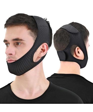 Neomen Comfortable Adjustable Stop Snoring Chin Straps Comfortable Snoring Solutions for You (Black)