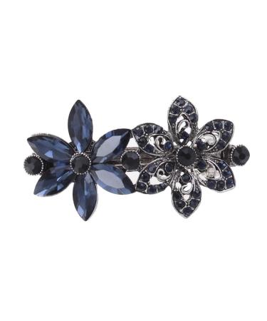 minkissy Rhinestone Headpiece Rhinestone Barrettes Rhinestone Hair Clip Crystal Headpiece Hair Barrette Crystal Hair Clips Elegant Hair Clips Aquamarine Grace