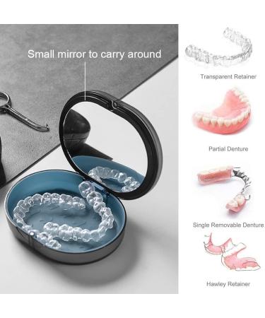 Prosthesis Box & Denture Storage: Black Retainer Container with Cleaner Brush - Ideal for International Shipping - Buy Online on GoSupps.com
