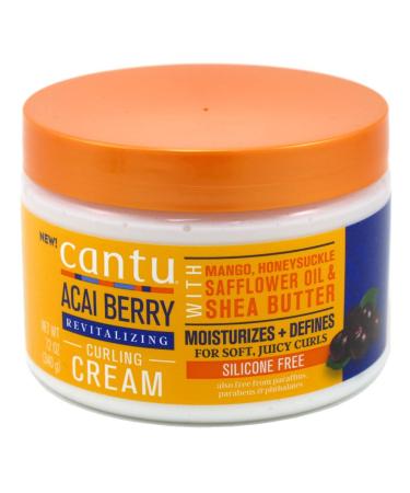 Cantu Acai Berry Curling Cream Revitalizing 12 Ounce