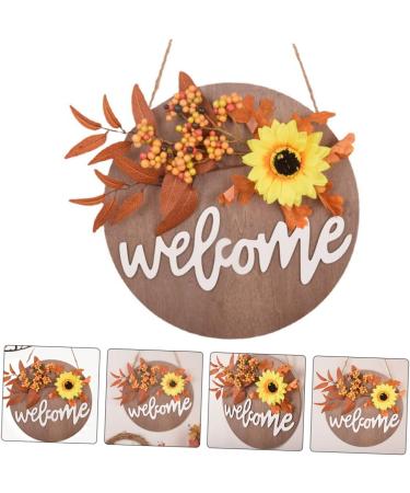 Zerodeko 4pcs Sunflower Welcome Sign Indoor Wooden Pendant Outdoor Porch Decor Home Decoration Sunflower Wreaths Welcome Sign Harvest Festival Wooden Pendant Fall Plastic Welcome Card Berry - Buy Online on GoSupps.com
