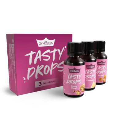 Buy GymQueen Tasty Drops - 3 Pack (30ml each) - Cookie Dough Cheesecake Caramel - Calorie-Free Flavor Enhancers - Top Seller - Buy Online on GoSupps.com