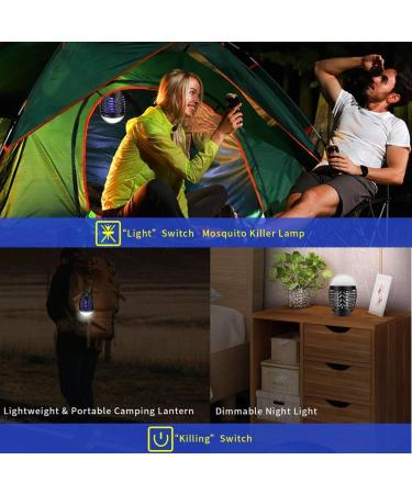Electric Fly Killer Camping Mosquito Lights 2 in 1 Portable USB Rechargeable Bug Fly Zapper Lights Tent Light IP66 Waterproof Outdoor Indoor Insect Killer for Camping Hiking Fishing (Green) - Buy Online on GoSupps.com