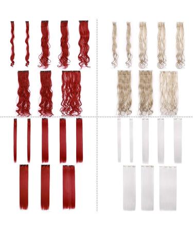 23 Inch Dark Red Clip In Hair Extensions - 8 Pcs Full Head Set, Heat-Resistant Straight Hairpiece - Buy Online on GoSupps.com