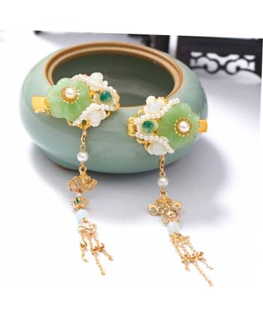 Angoily 2 Pairs Tassel Hair Clip Chinese Jade Tassel Chinese Jade Hairpincostume Hanfu Hairpin Japanese Womens Hair Clips Hair Barrettes Chinese Hairpin Accessories Kimono - Buy Online on GoSupps.com