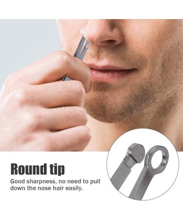 UXELY 3pcs Stainless Steel Nose Hair Clippers - Universal Trimming Tweezers for Men & Women | Round Tip Nose Trimmer for Hair Brows & Sideburns (Silver - Buy Online on GoSupps.com