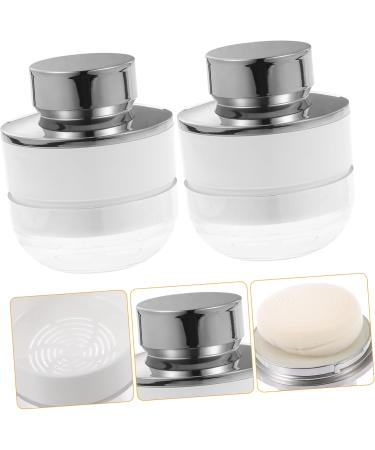 WOONEKY 2pcs Mushroom Head Loose Powder Box Blusher Body Powder Puff Stainless Loose Powder Case Plastic - Buy Online on GoSupps.com