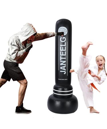 Punching Bag for Kids and Adult: GEMGO Punching Bag with Stand 180cm - Kids Boxing Bag,0.4mm Thickened PVC Big Speed Ball - Immediate Bounce Back Tumbler for Karate Workout Fitness