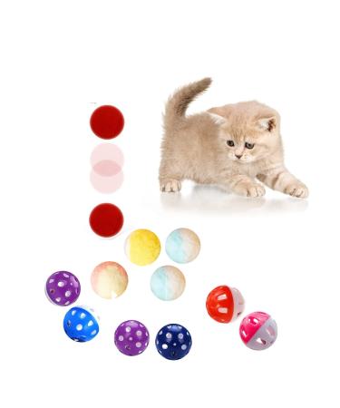 QIODAZOO 12PCS Cat Toy Balls 6 PCS Cat Bell Ball and 6 PCS Cat Soft Ball for Kitten Cat Interacitve Indoor Colorful Toy (Random Color) - Buy Online on GoSupps.com