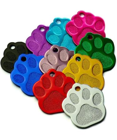 Personalized Dog Paw Tag for Small to Medium Dogs & Cats | Ibera Gifts Custom Engraved Name Collar Pendant with Address | Black - Buy Online on GoSupps.com