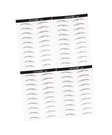 FOMIYES 4 Sheets Pairs Makeup Stickers Realistic Waterproof Imitation Eyebrows Cosmetic Supplies Hair Miss