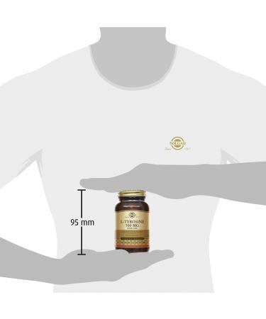 Solgar L-Tyrosine 500mg - Amino Acid - High Quality - Nervous System - Food Supplement - Bottle of 50 Vegetable Capsules - Buy Online on GoSupps.com