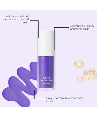 Purple Toothpaste - Gentle Teeth Cleaning Removes Stains/Yellowness & Odor Daily Teeth Care Fresh Breath(2PCS) - Buy Online on GoSupps.com