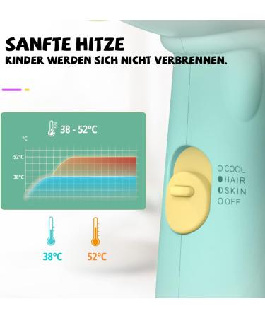 pretty girl Feekaa Mini Hair Dryer for Girls Gentle Heat for Baby Hair and Skin Low Noise 550 Watts Light and Durable Hair Dryer for Children and Pets - Buy Online on GoSupps.com