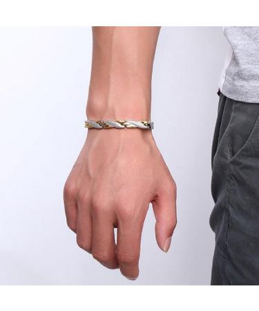 Buy JITNGA Stainless Steel Titanium Magnetic Bracelet - Stylish Silver & Gold Bangle for Men & Women | International Shipping Available - Buy Online on GoSupps.com